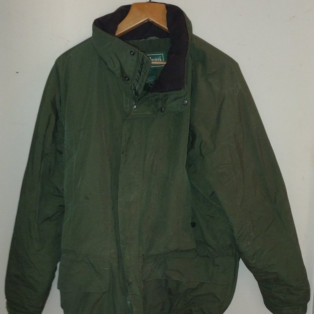 Vintage Men's LL Bean Jacket Mens Large Parka Green Winter Jacket Thinsulate